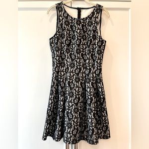 Black Lace Floral Dress
